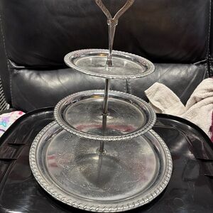 Elegant Silver Tiered Serving Tray